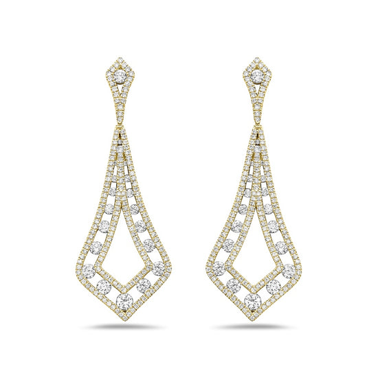 Charles Krypell Kite Shape Floating Diamond Drop Earrings