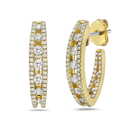 Charles Krypell Floating Diamond In and Out Hoop