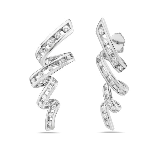 Charles Krypell Floating Diamond Vortex Earrings
