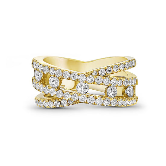 Charles Krypell Floating Diamond Crossover Ring