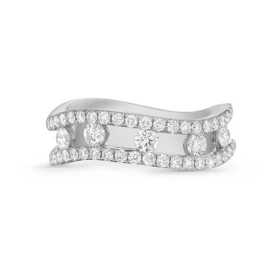 Charles Krypell Curved Floating Diamond Ring