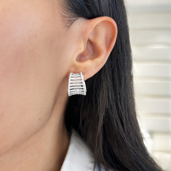 Charles Krypell Diamond Birdcage Concave Earring