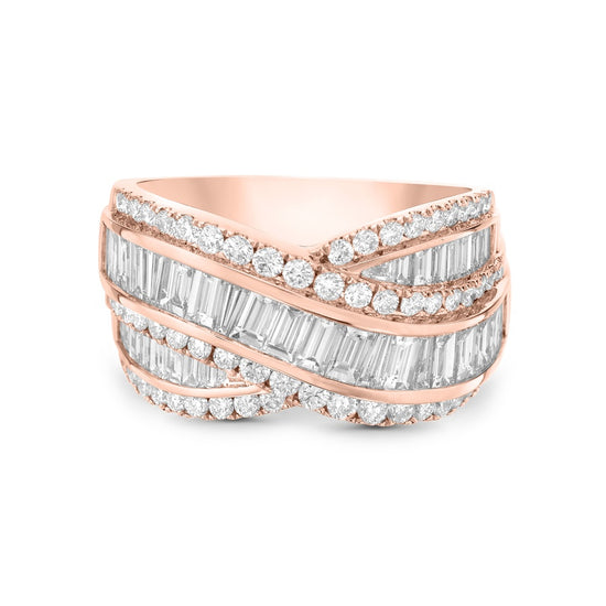Charles Krypell Signature Baguette Crossover Ring