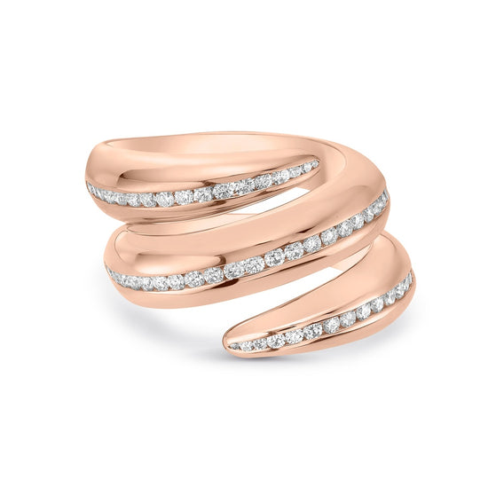 Charles Krypell Triple Wrap Channel Set Diamond Twist Ring