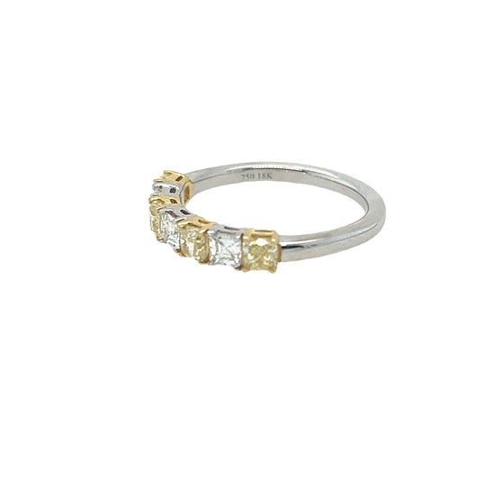 Yellow and White Diamond Ring