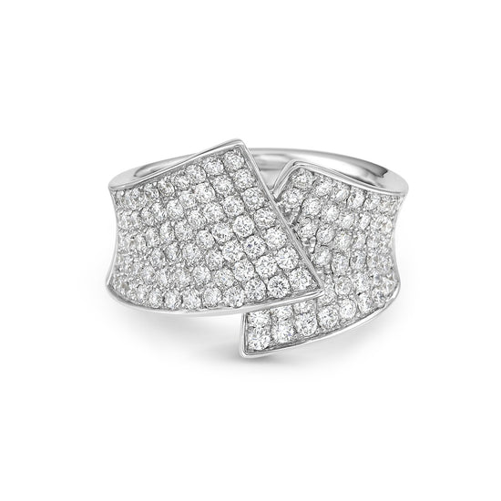 Charles Krypell Pavé Diamond Overlap Ring