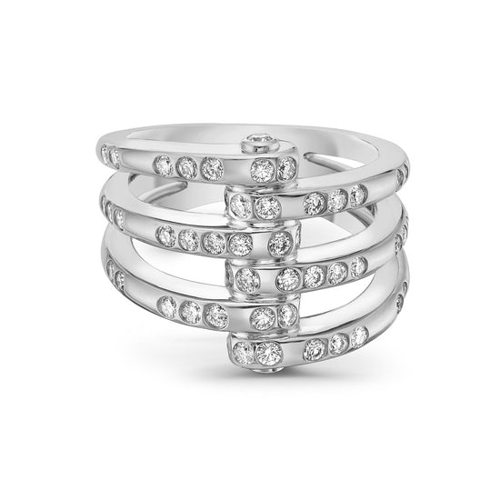 Charles Krypell Gold Apparatus Ring with Diamond Accents