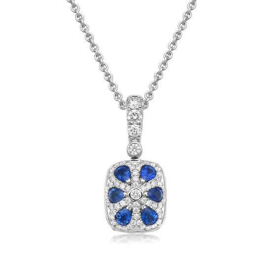 Cushion Blue Topaz Pendant