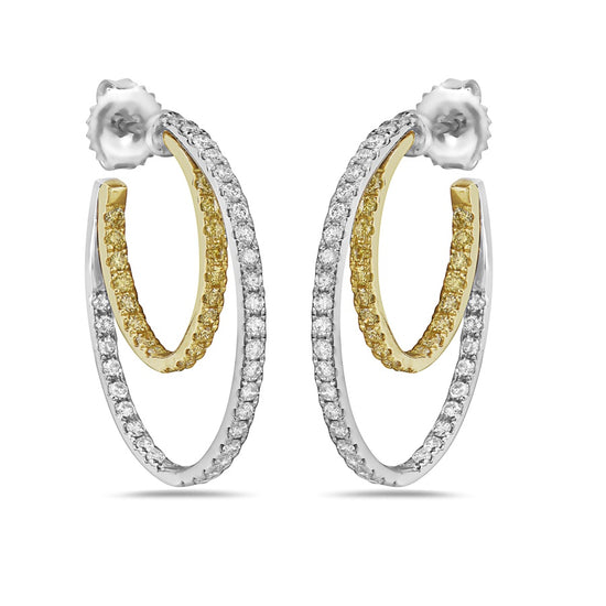 Charles Krypell Inside Out Double Diamond Hoop