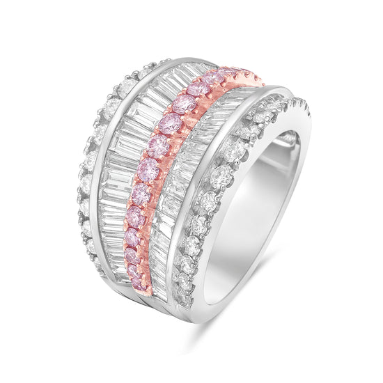 Charles Krypell Pink and White Diamond Ring