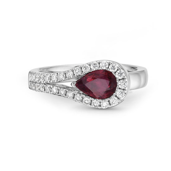 Charles Krypell Pear Shape Diamond Lasso Ring