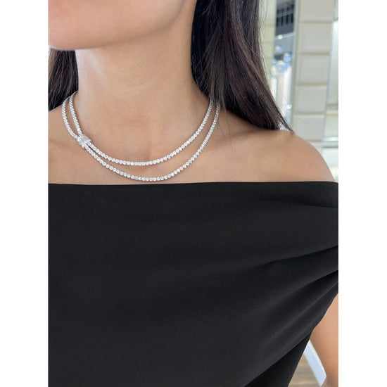 Diamond Double Drape Necklace