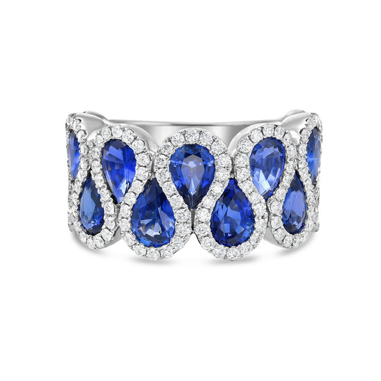 Charles Krypell Ribbon Diamond Pear Shape Band