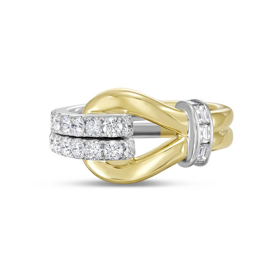 Charles Krypell Diamond and Gold Lasso Ring