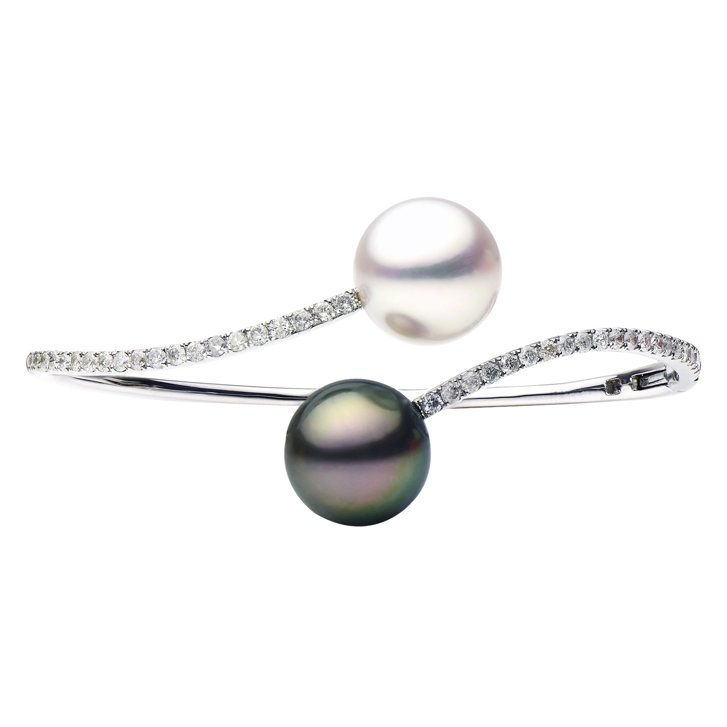 Tahitian Pearl and Diamond Bangle – Brandon Boswell Diamonds