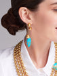 Golden South Sea Pearl and Turquoise Earrings