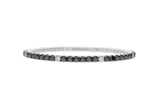 6.19 CT Black & White Diamond Stretch Tennis Bracelet