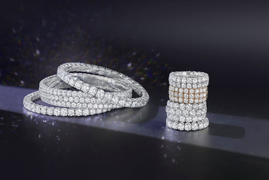 Picchiotti 4.60CT Xpandable™ Three Row Round Cut Ring