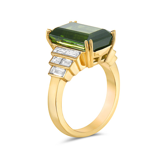 Charles Krypell Green Tourmaline Ring