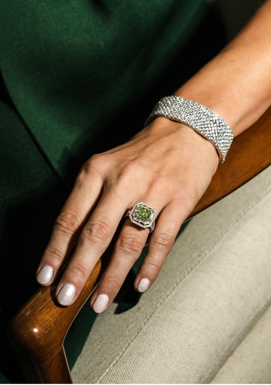 The Fancy Greenish-Yellow Diamond Ring