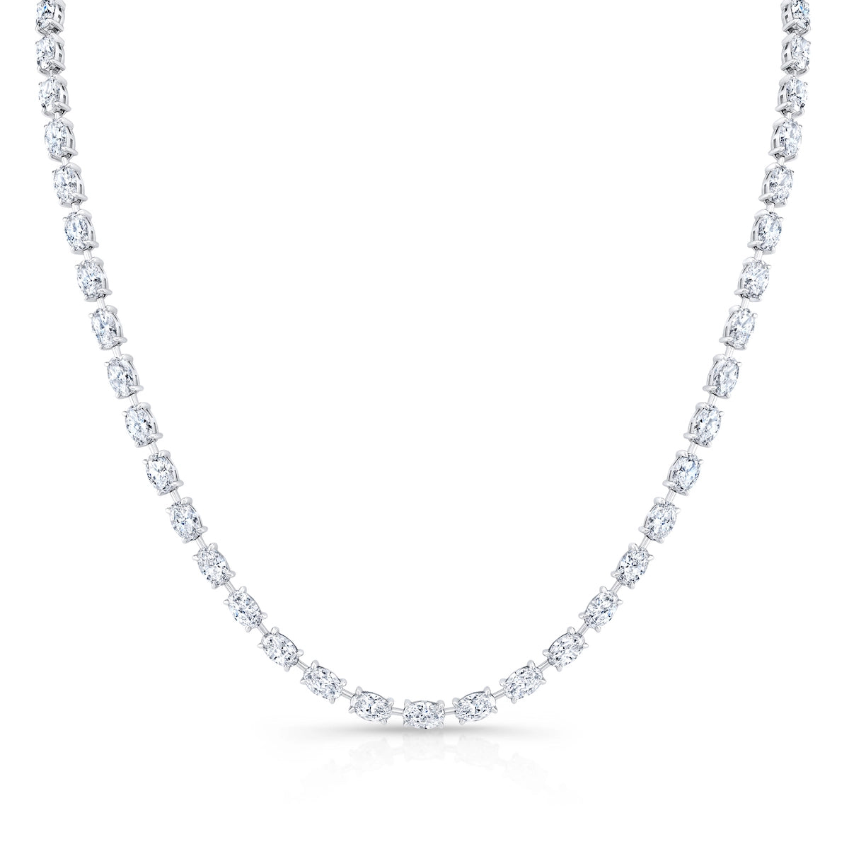Oval Diamond East West Tennis Necklace – Brandon Boswell Diamonds