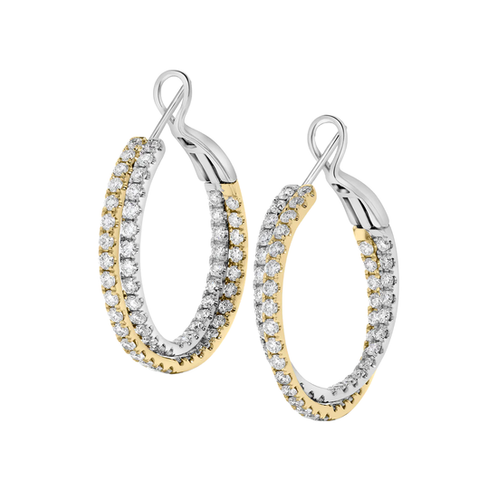 Diamond Twisted Hoop Earrings