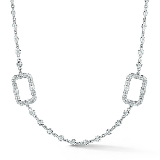 7.37CT Pave Link Diamond by the Yard Necklace