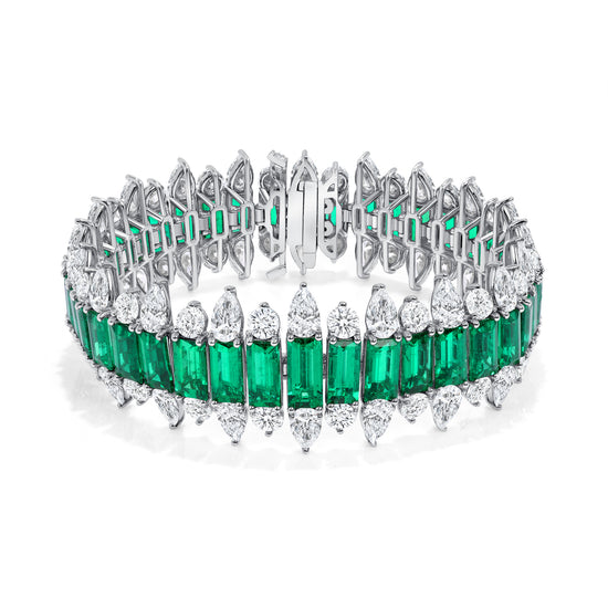 44.84CT Emerald and Diamond Bracelet