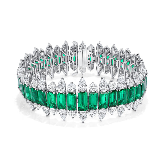 44CT Emerald and Diamond Bracelet