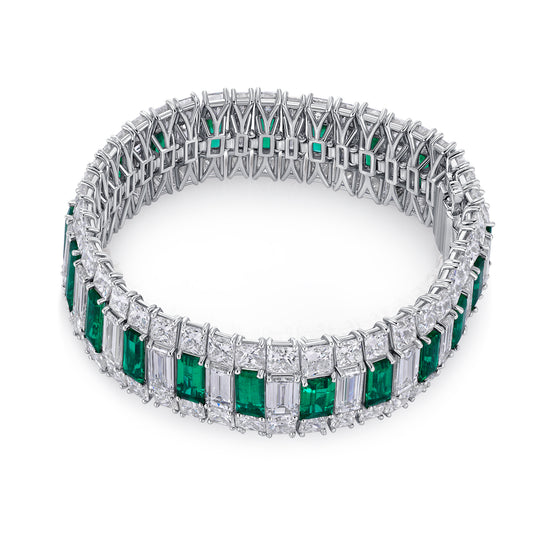 53.52CT Emerald and Diamond Bracelet