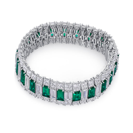 53CT Emerald and Diamond Bracelet