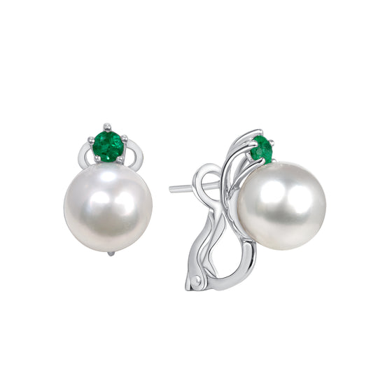 Pearl and Emerald Earrings