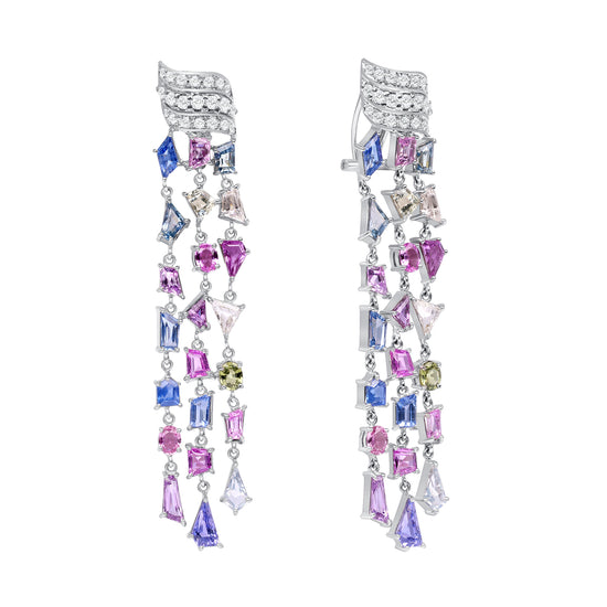 Multi-Color Sapphire Earrings