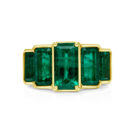 Large Bezel Set Emerald Ring