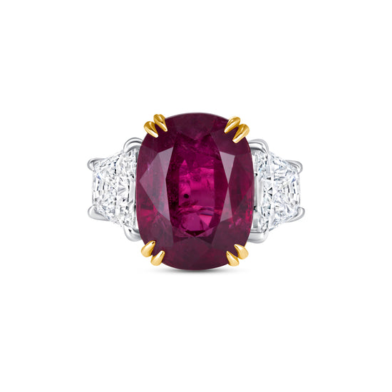 11.52CT Oval Cut Mozambique Ruby Ring