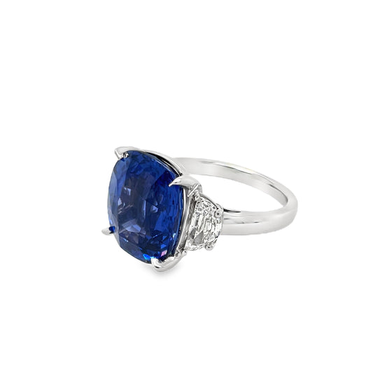12CT Cushion Cut Sapphire Ring