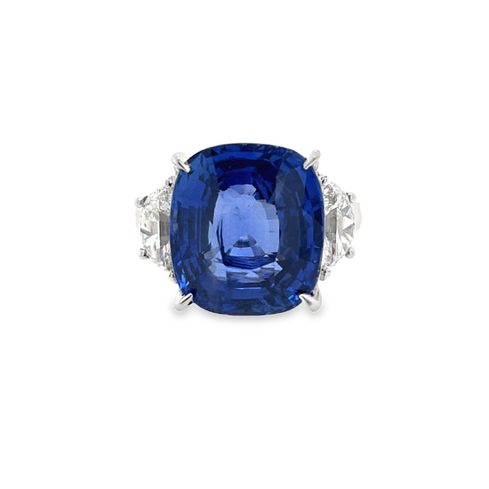 12CT Cushion Cut Sapphire Ring