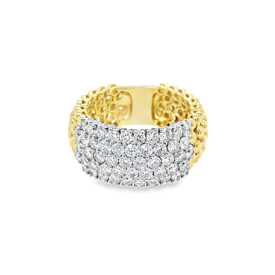 Flexible Diamond Ring in Yellow and White Gold