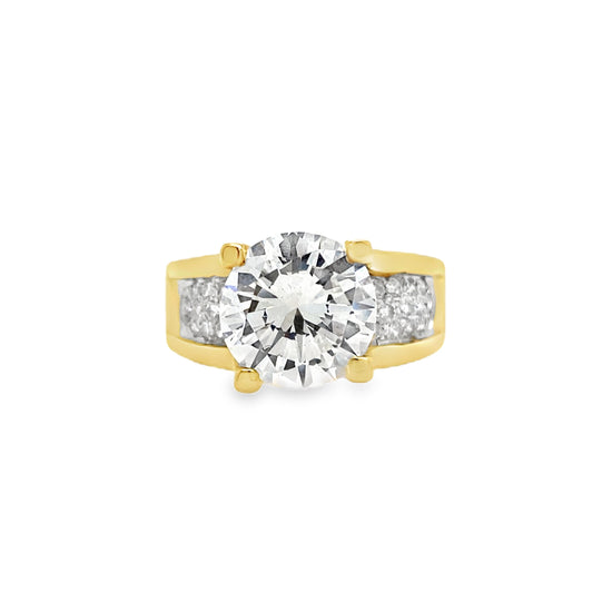 4CT Diamond Ring with Pave Details