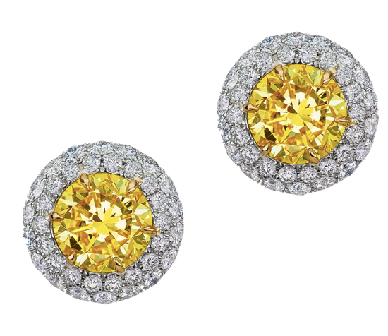 4CT Fancy Yellow Diamond Earrings