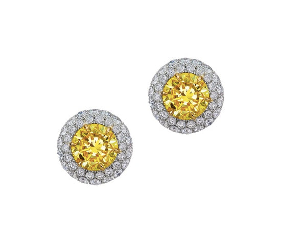 4CT Fancy Yellow Diamond Earrings