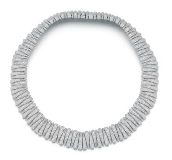 Roberto Demeglio Artiglio White Diamond Tapered Link Stretch Necklace