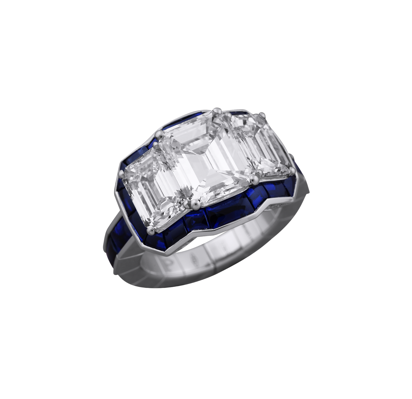 Picchiotti Xpandable Three Stone Ring with Sapphire Halo – Brandon