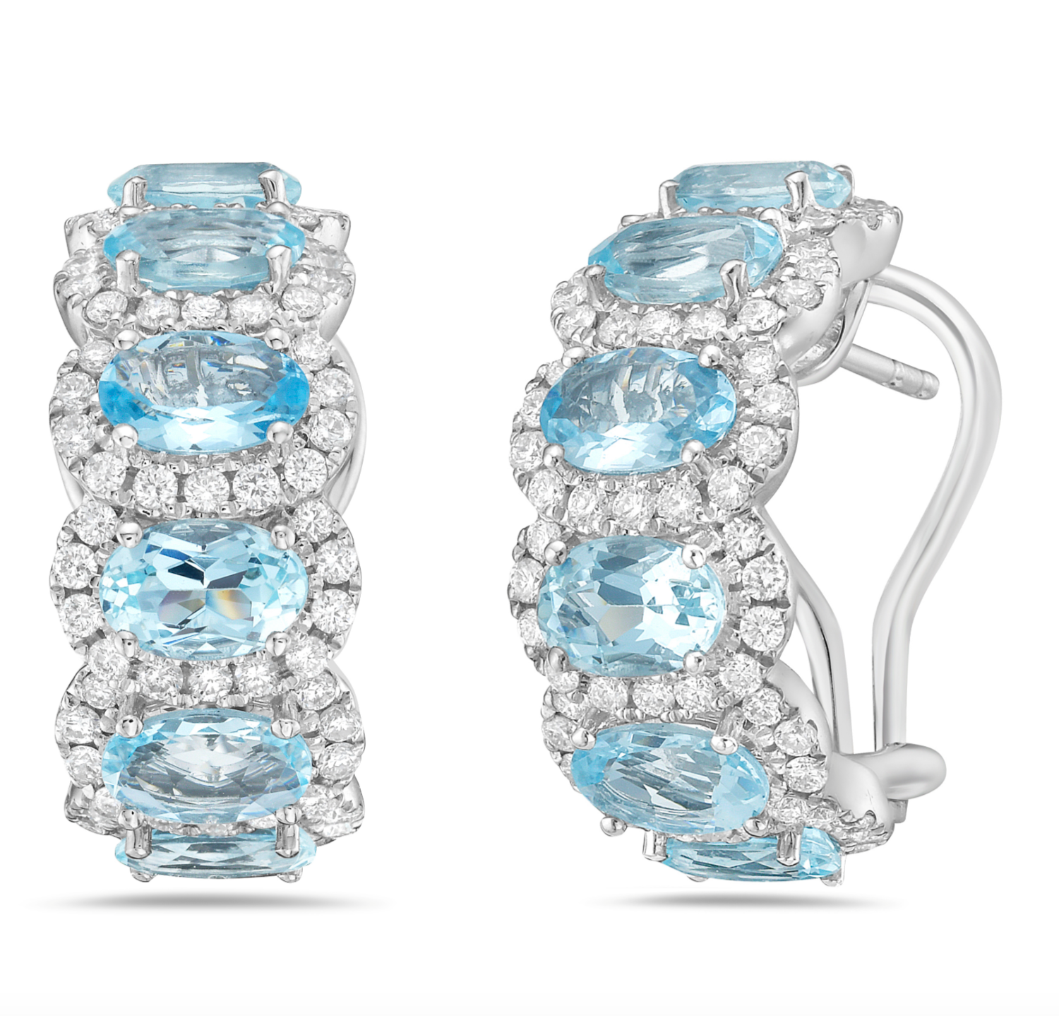 Charles Krypell Aquamarine Overlap Hoops – Brandon Boswell Diamonds