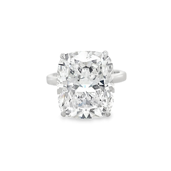11CT Cushion Cut Diamond Solitaire Ring