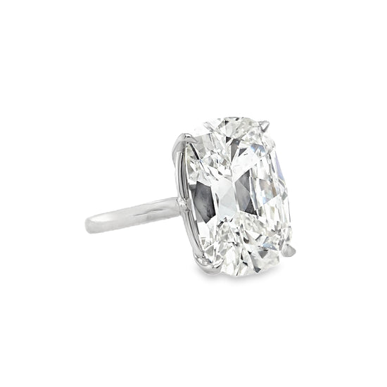 11CT Cushion Cut Diamond Solitaire Ring