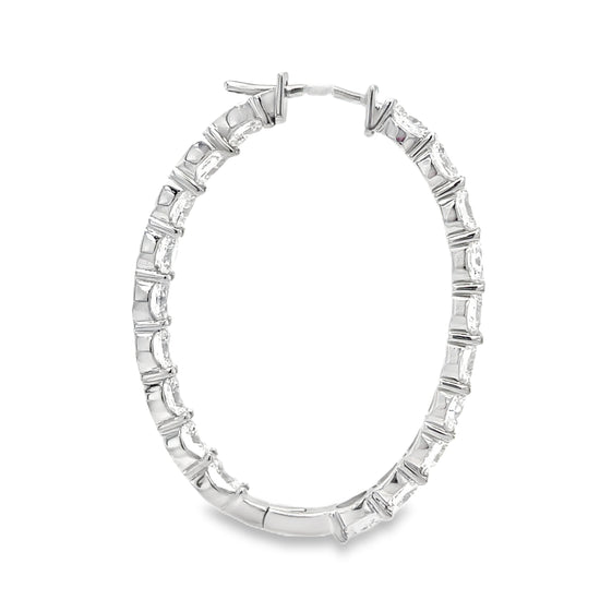 8CT Oval Cut Diamond Hoops