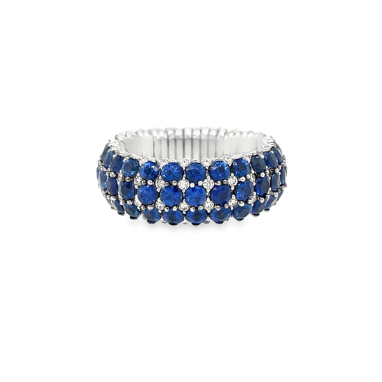 Roberto Demeglio Giotto 8 Blue Sapphire and Diamond Stretch Ring