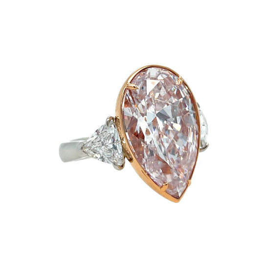 10CT Faint Pink Pear Shaped Diamonds