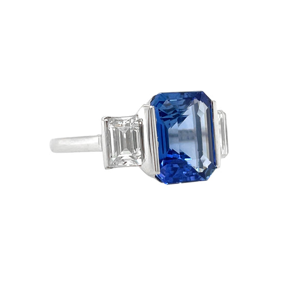 Three Stone Sapphire and Diamond Ring